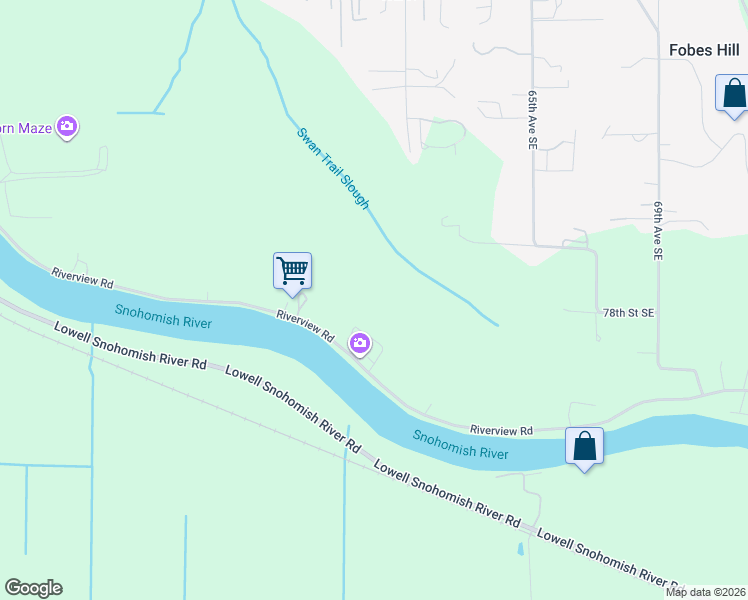 map of restaurants, bars, coffee shops, grocery stores, and more near 6027 Riverview Rd in Snohomish