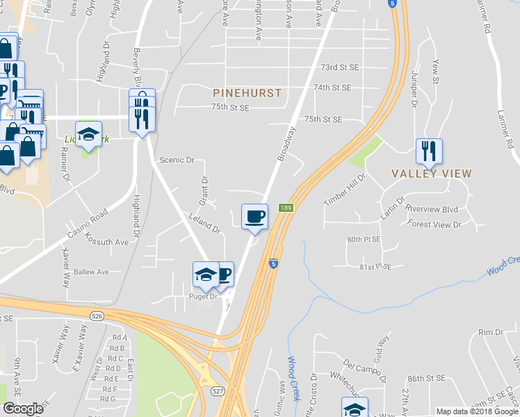 map of restaurants, bars, coffee shops, grocery stores, and more near 2017 79th Street Southeast in Everett