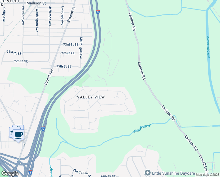 map of restaurants, bars, coffee shops, grocery stores, and more near 2801 Panaview Boulevard in Everett
