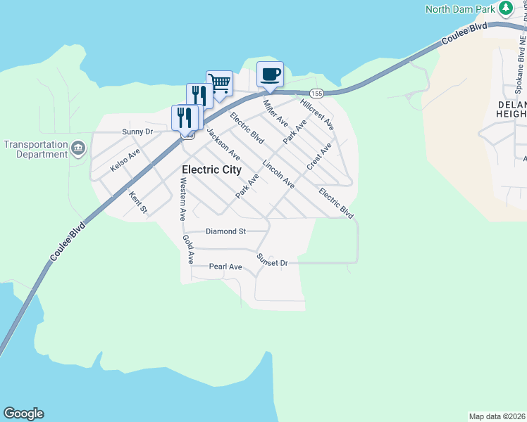 map of restaurants, bars, coffee shops, grocery stores, and more near 116 Stevens Avenue in Electric City