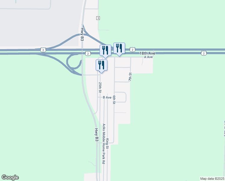 map of restaurants, bars, coffee shops, grocery stores, and more near 210 6th Street in Emerado