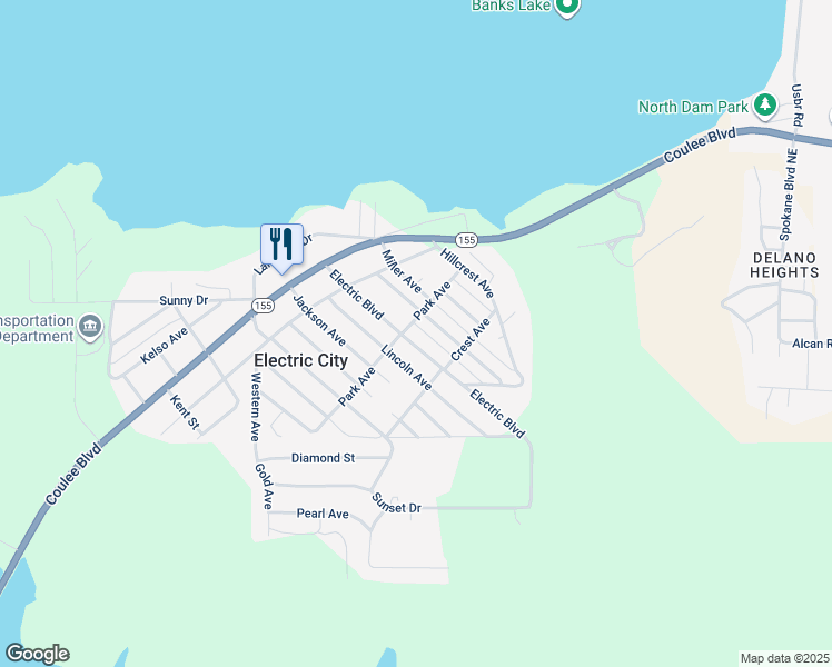 map of restaurants, bars, coffee shops, grocery stores, and more near 120 Electric Boulevard in Electric City