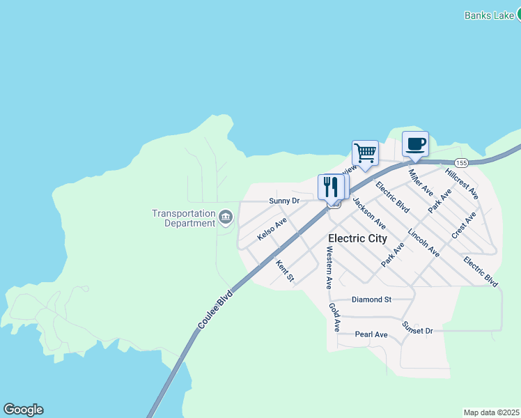 map of restaurants, bars, coffee shops, grocery stores, and more near 320 Sunny Drive in Electric City