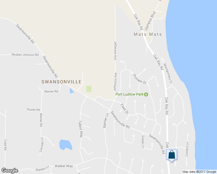 map of restaurants, bars, coffee shops, grocery stores, and more near 51 Jefferson Avenue in Port Ludlow