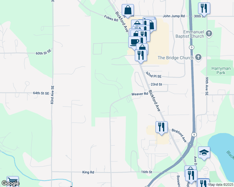 map of restaurants, bars, coffee shops, grocery stores, and more near 2204 Cady Drive in Snohomish