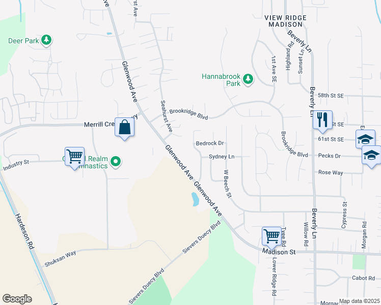 map of restaurants, bars, coffee shops, grocery stores, and more near 6129 Glenwood Avenue in Everett