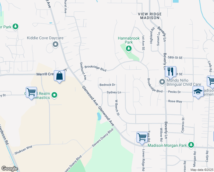 map of restaurants, bars, coffee shops, grocery stores, and more near 6005 Kenwood Drive in Everett
