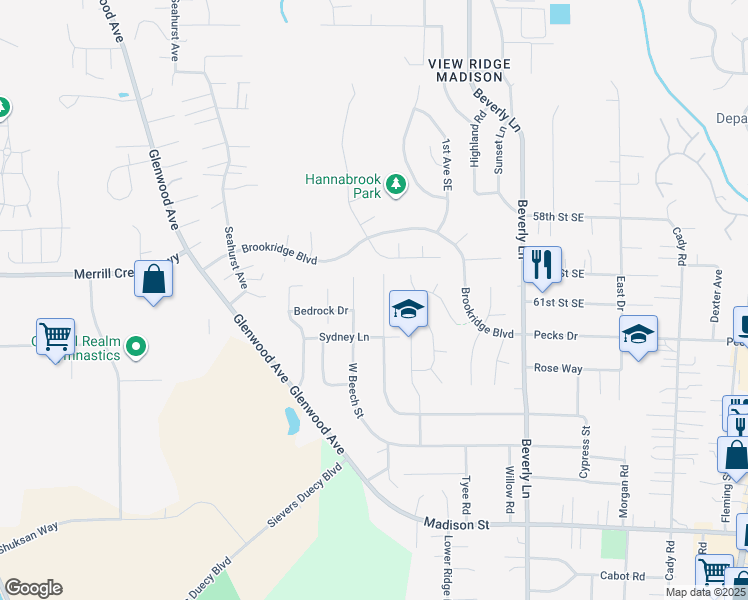 map of restaurants, bars, coffee shops, grocery stores, and more near 6110 West Magnolia Avenue in Everett