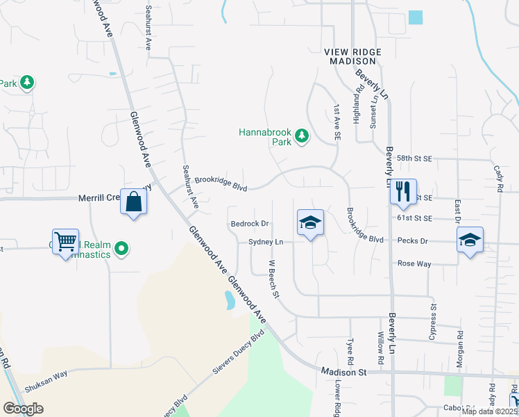 map of restaurants, bars, coffee shops, grocery stores, and more near 6009 Pebble Place in Everett