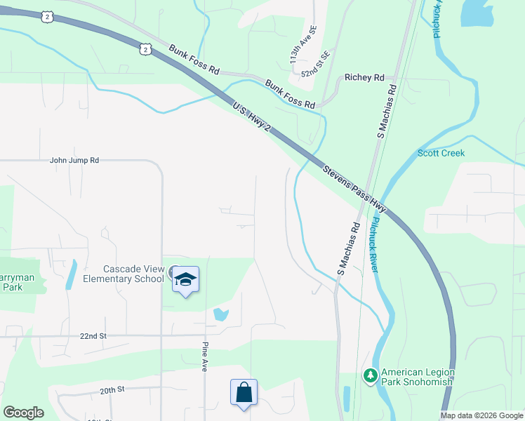 map of restaurants, bars, coffee shops, grocery stores, and more near 5829 Northridge Drive in Snohomish