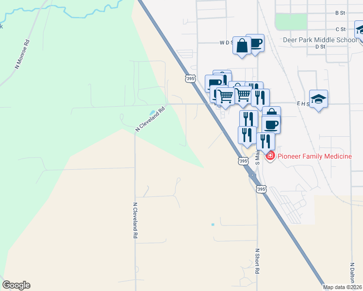 map of restaurants, bars, coffee shops, grocery stores, and more near 4825 West Cleveland Road in Deer Park