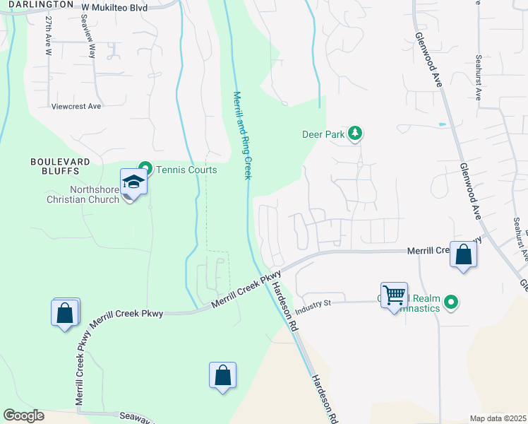 map of restaurants, bars, coffee shops, grocery stores, and more near Hardeson Road in Everett