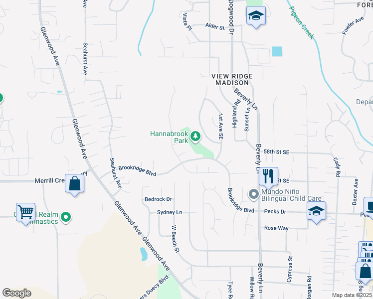 map of restaurants, bars, coffee shops, grocery stores, and more near 3 59th Place Southwest in Everett