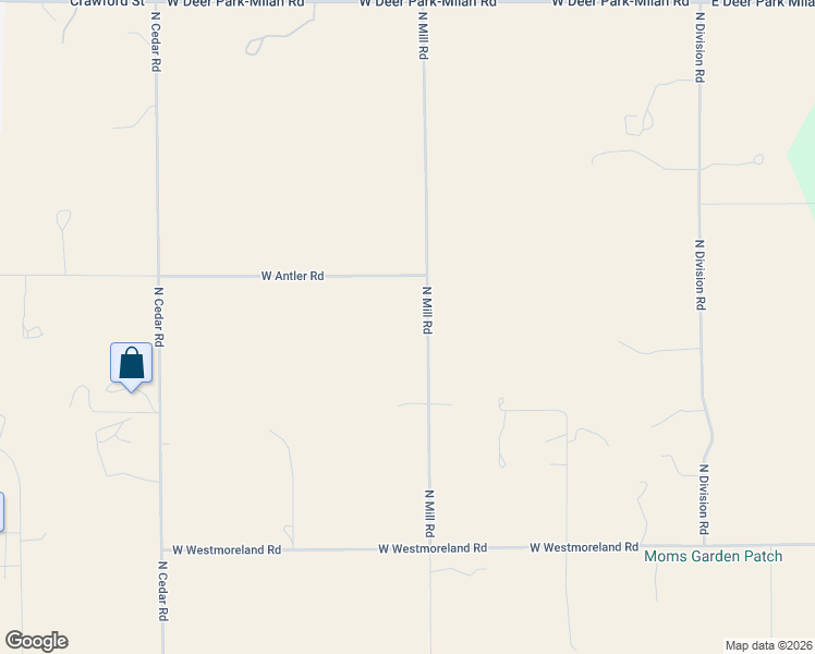 map of restaurants, bars, coffee shops, grocery stores, and more near 31723 North Mill Road in Deer Park