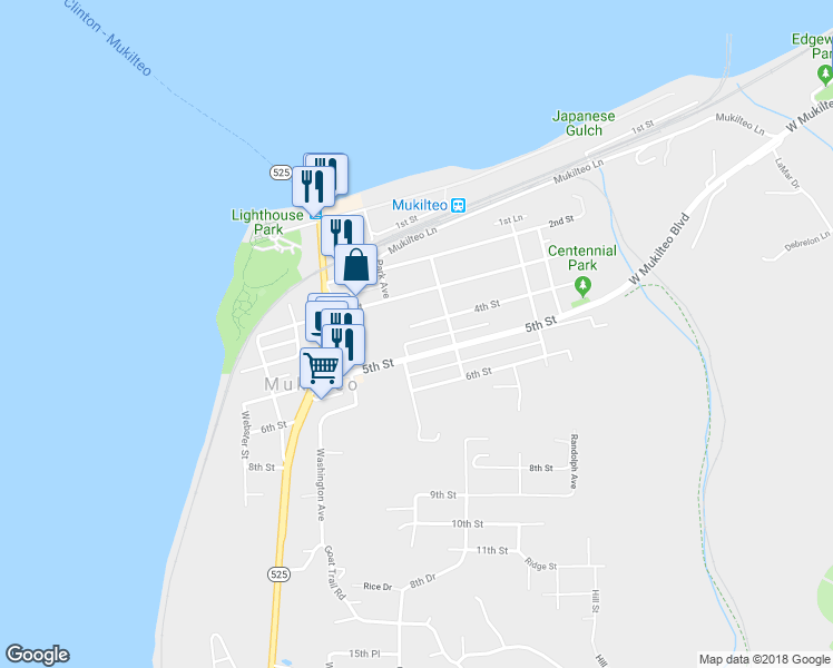 map of restaurants, bars, coffee shops, grocery stores, and more near 809 4th Street in Mukilteo