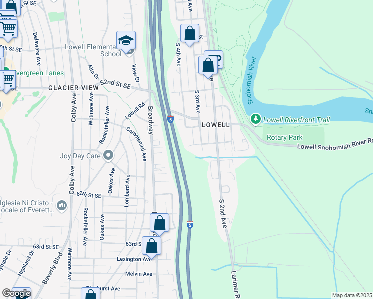 map of restaurants, bars, coffee shops, grocery stores, and more near 2008 Lincoln Street in Everett