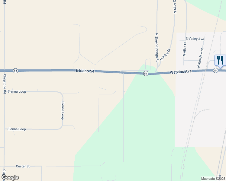 map of restaurants, bars, coffee shops, grocery stores, and more near 30128 North Wheatridge Road in Athol