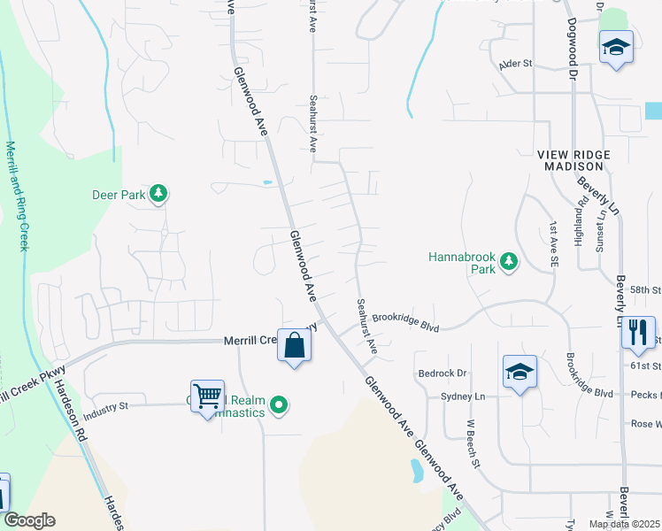 map of restaurants, bars, coffee shops, grocery stores, and more near 5731 Glenwood Avenue in Everett