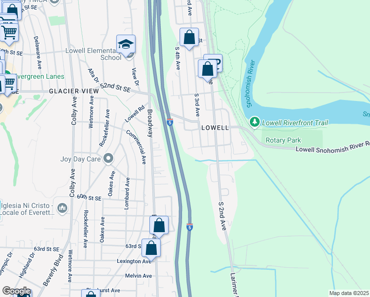 map of restaurants, bars, coffee shops, grocery stores, and more near 2008 Lincoln Street in Everett
