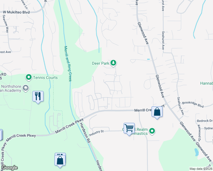 map of restaurants, bars, coffee shops, grocery stores, and more near 5721 14th Drive West in Everett