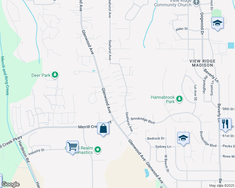 map of restaurants, bars, coffee shops, grocery stores, and more near 5731 Glenwood Avenue in Everett