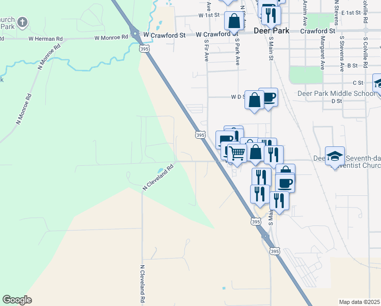 map of restaurants, bars, coffee shops, grocery stores, and more near 4910 West Cleveland Road in Deer Park