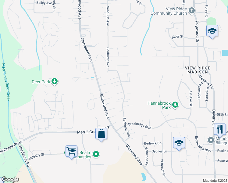 map of restaurants, bars, coffee shops, grocery stores, and more near 729 55th Street Southwest in Everett