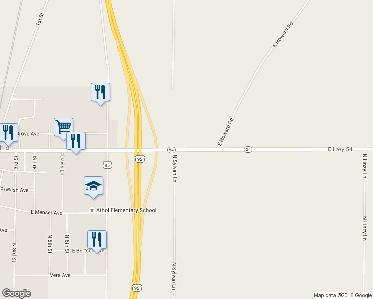 map of restaurants, bars, coffee shops, grocery stores, and more near 6873 Smylie Boulevard in Athol