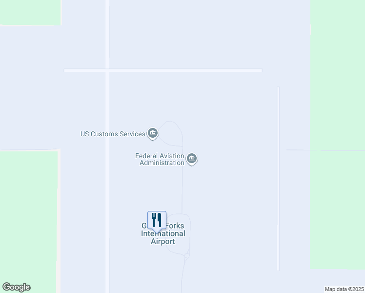 map of restaurants, bars, coffee shops, grocery stores, and more near 2301 Airport Drive in Grand Forks