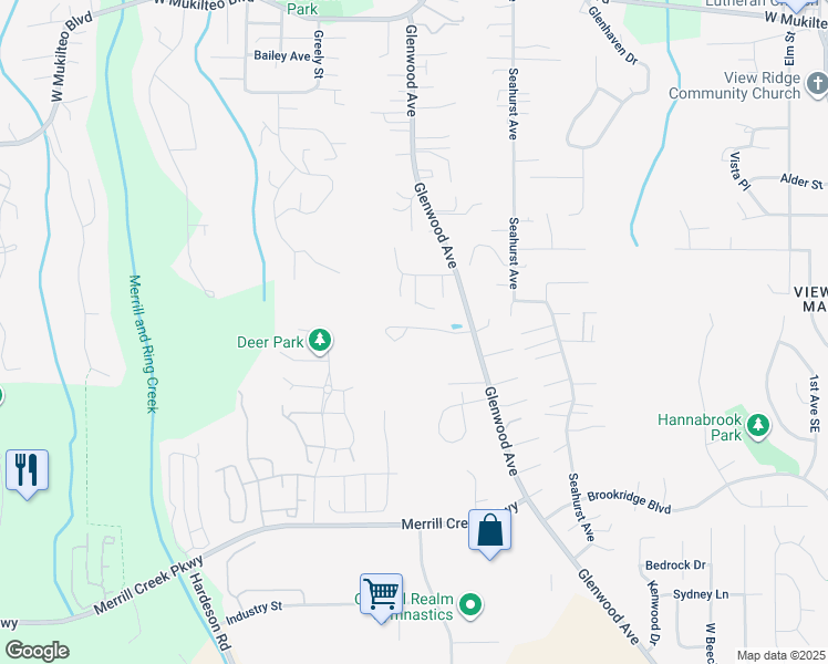 map of restaurants, bars, coffee shops, grocery stores, and more near 5300 Glenwood Avenue in Everett