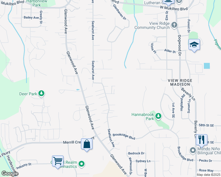 map of restaurants, bars, coffee shops, grocery stores, and more near 806 52nd Place Southwest in Everett