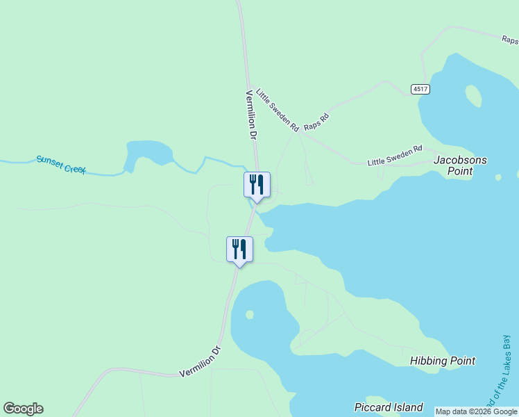 map of restaurants, bars, coffee shops, grocery stores, and more near 3096 Vermilion Drive in Cook