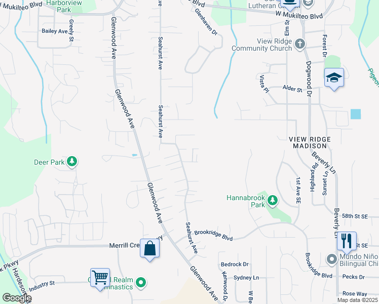 map of restaurants, bars, coffee shops, grocery stores, and more near 806 52nd Place Southwest in Everett