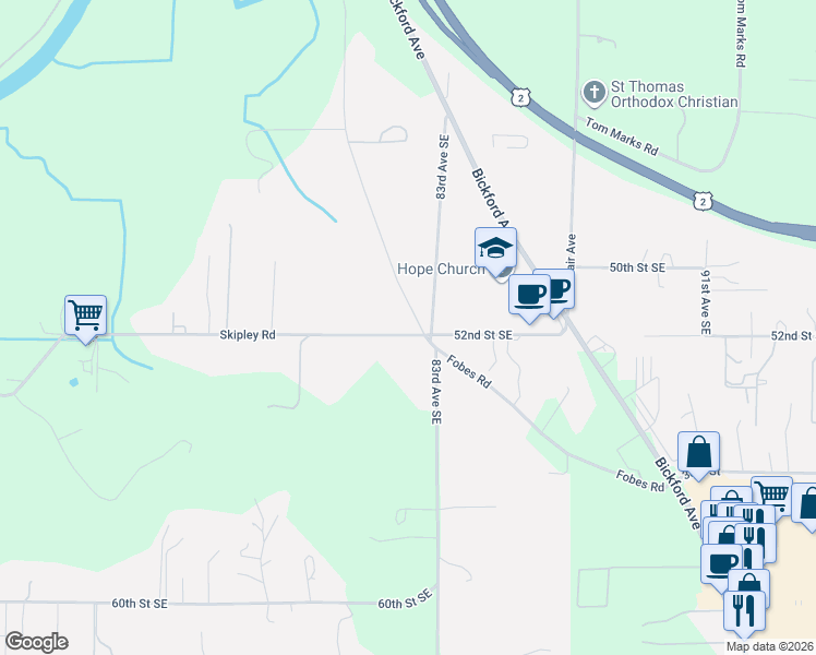 map of restaurants, bars, coffee shops, grocery stores, and more near 8208 Skipley Road in Snohomish