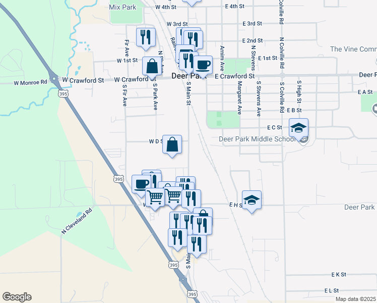 map of restaurants, bars, coffee shops, grocery stores, and more near 428 South Main Street in Deer Park
