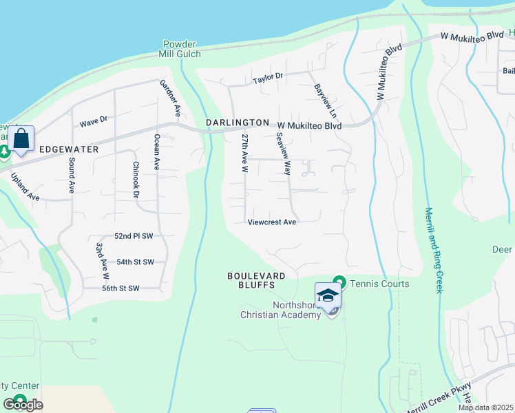 map of restaurants, bars, coffee shops, grocery stores, and more near 2625 Viewcrest Avenue in Everett