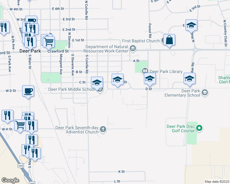 map of restaurants, bars, coffee shops, grocery stores, and more near 403 Evergreen Court in Deer Park