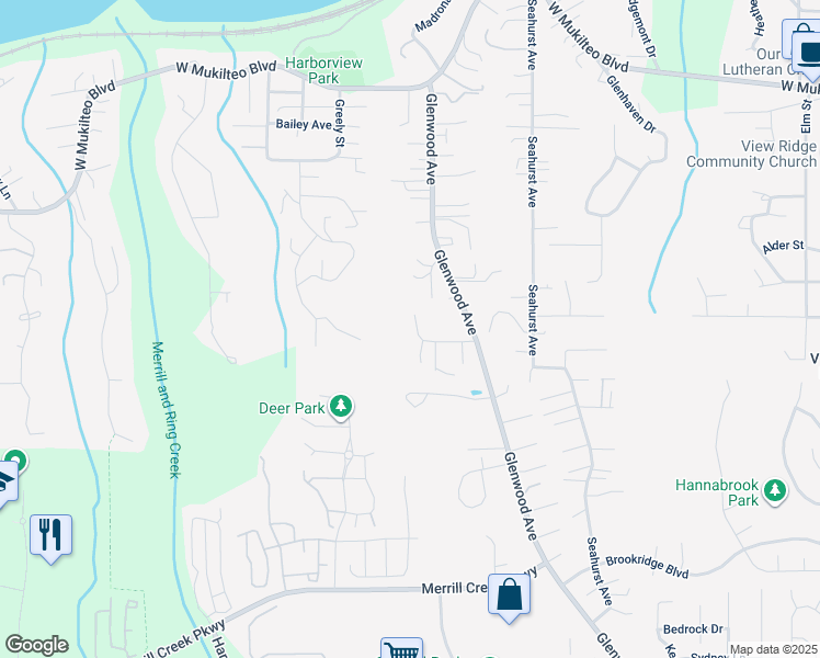 map of restaurants, bars, coffee shops, grocery stores, and more near 1520 51st Place Southwest in Everett