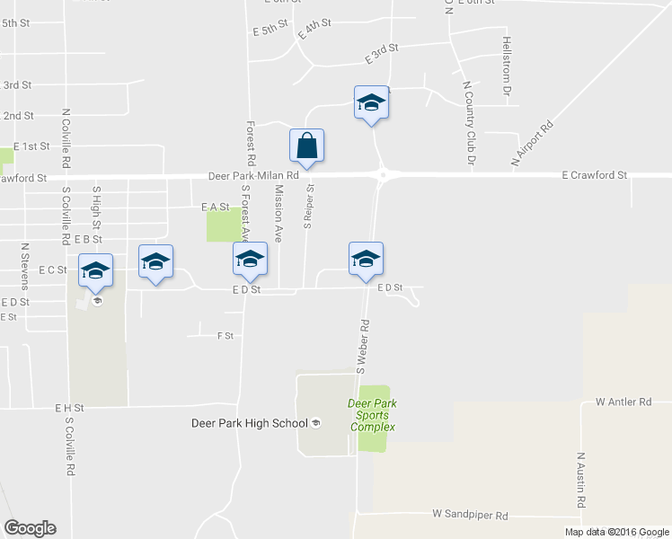 map of restaurants, bars, coffee shops, grocery stores, and more near 1400 Evergreen Road in Deer Park