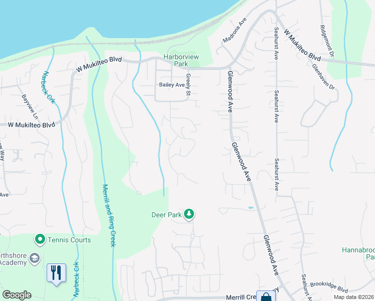 map of restaurants, bars, coffee shops, grocery stores, and more near 1710 Edgemoor Lane in Everett
