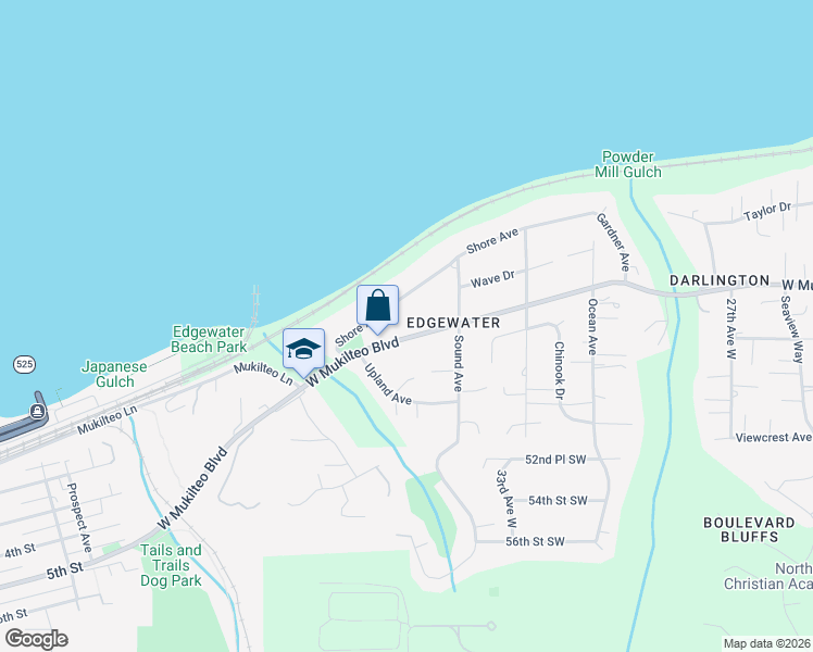 map of restaurants, bars, coffee shops, grocery stores, and more near in Everett