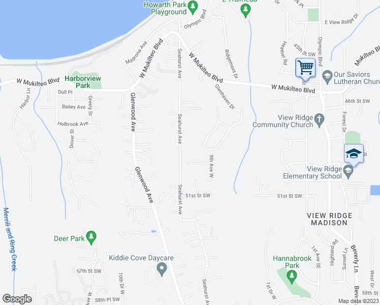 map of restaurants, bars, coffee shops, grocery stores, and more near 4829 Seahurst Avenue in Everett