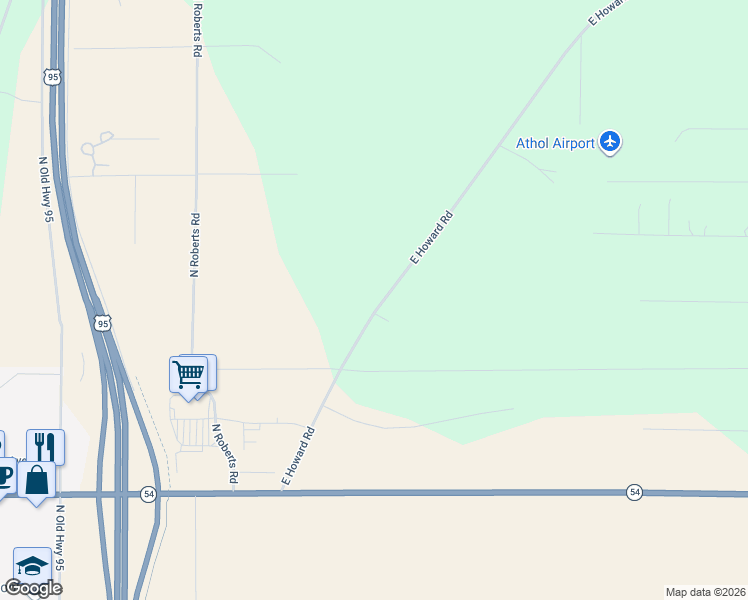 map of restaurants, bars, coffee shops, grocery stores, and more near 8139 E Howard Rd in Athol