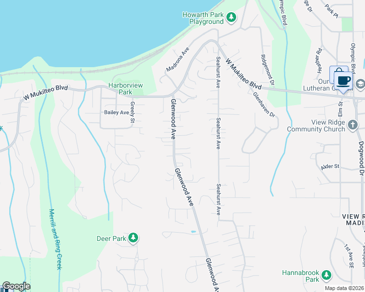 map of restaurants, bars, coffee shops, grocery stores, and more near 4825 Glenwood Avenue in Everett