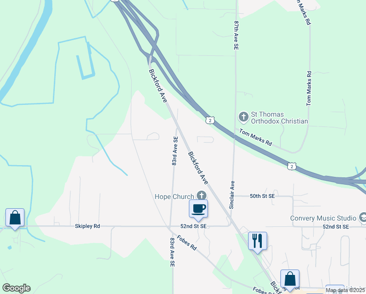 map of restaurants, bars, coffee shops, grocery stores, and more near 4715 83rd Avenue Southeast in Snohomish
