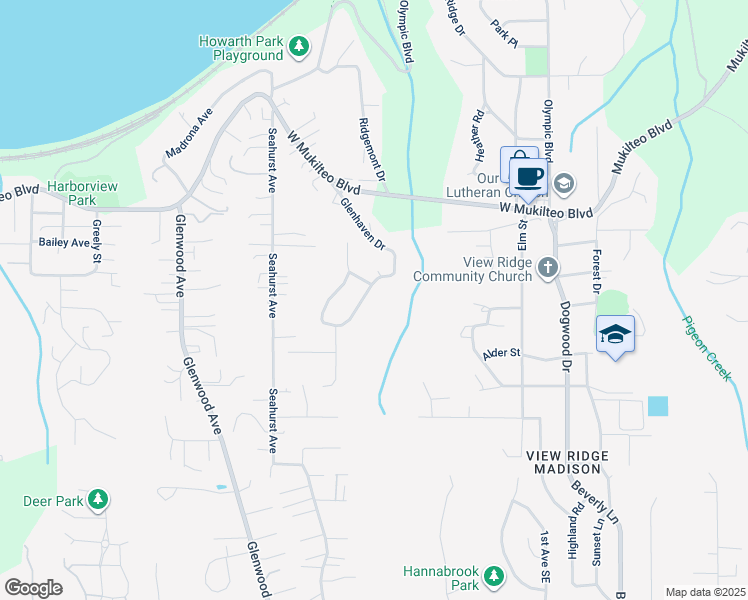 map of restaurants, bars, coffee shops, grocery stores, and more near 4833 Glenhaven Drive in Everett