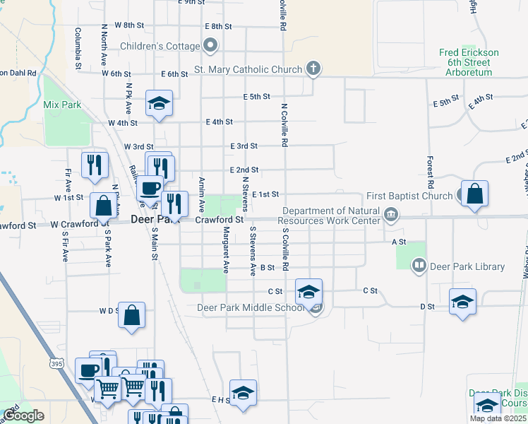 map of restaurants, bars, coffee shops, grocery stores, and more near in Deer Park