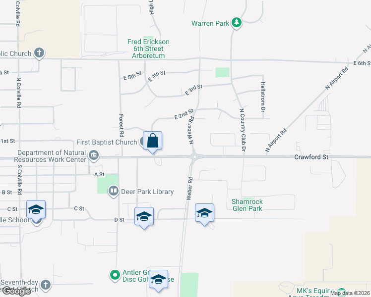 map of restaurants, bars, coffee shops, grocery stores, and more near 15 North Weber Road in Deer Park