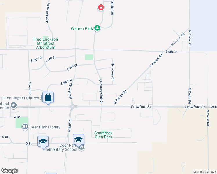 map of restaurants, bars, coffee shops, grocery stores, and more near 1712 E 2nd St in Deer Park
