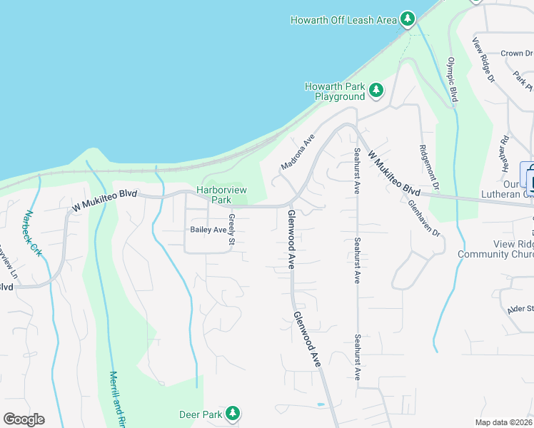 map of restaurants, bars, coffee shops, grocery stores, and more near 1524 West Mukilteo Boulevard in Everett
